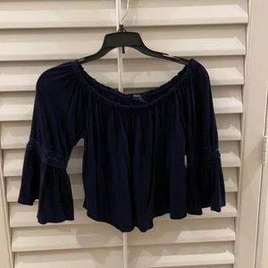 Forever 21 blue off-the-shoulder top